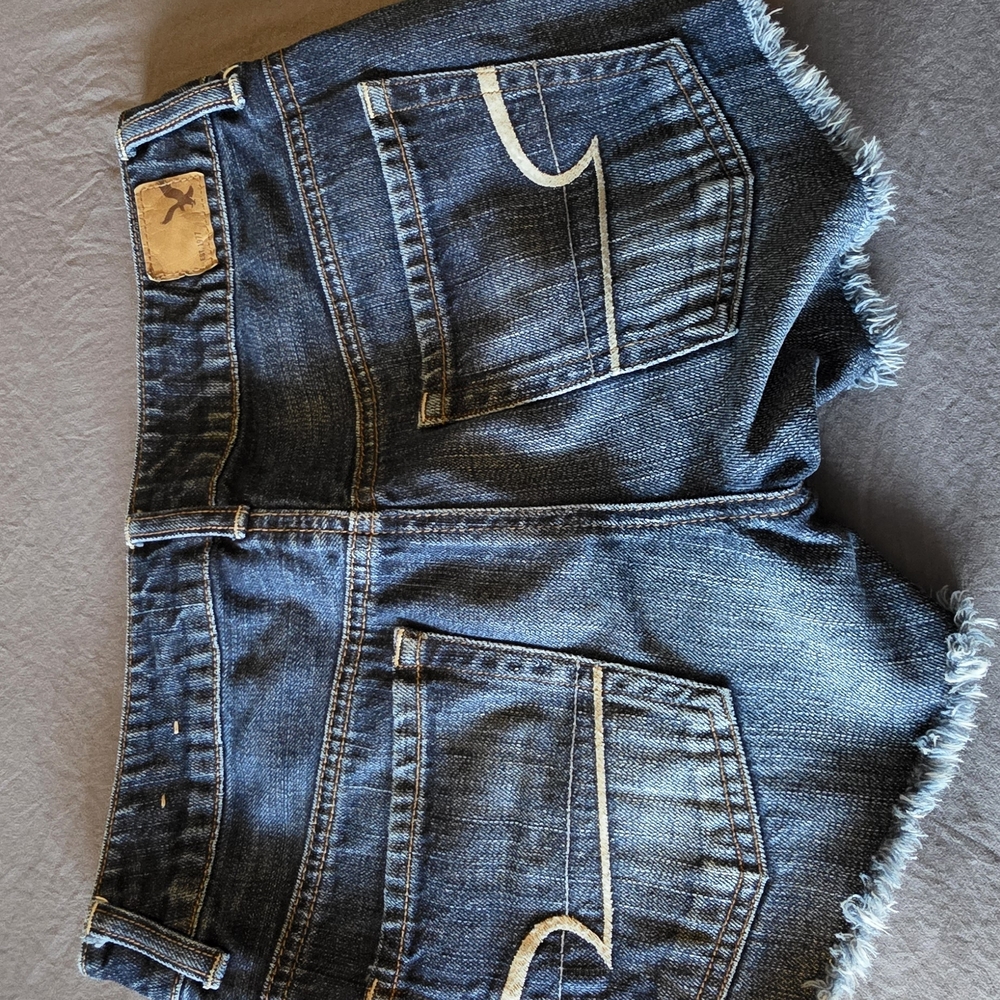 American Eagle Outfitters Dark Blue Denim Jean Shorts